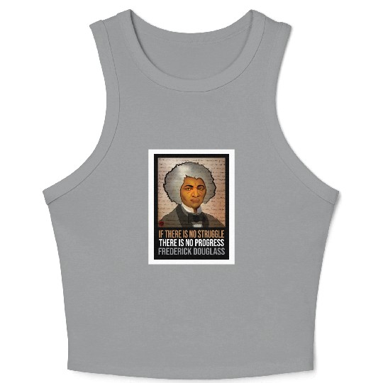 Frederick Douglass illustrated portrait and quote Crop Tank Top