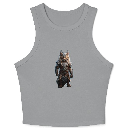 Viking cat Valhalla calling me Crop Tank Top