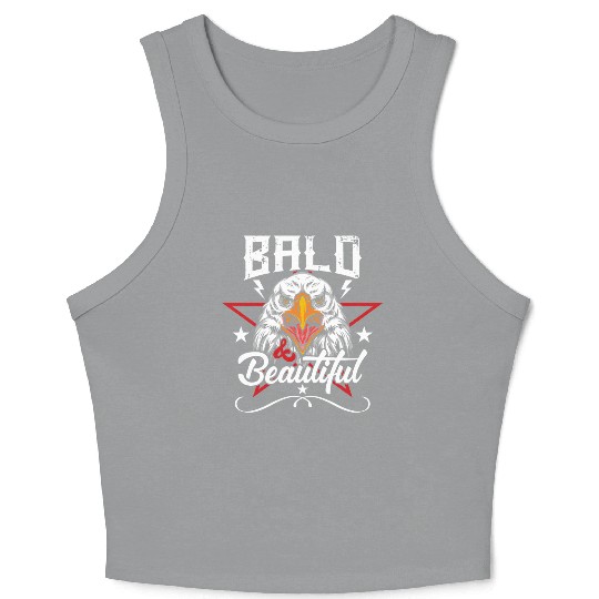 Bald & Beautiful American Eagle with Stars and Crop Tank Top