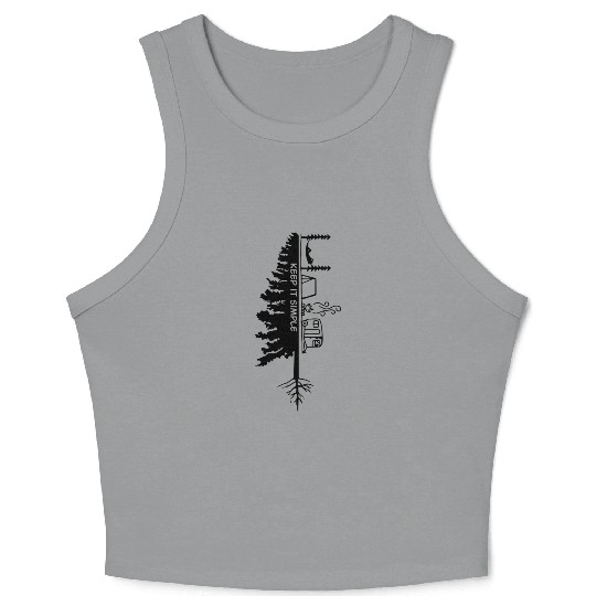 Keep It Simple Camping Tree Crop Tank Top