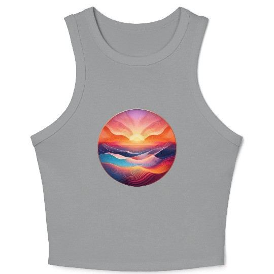 Colorful Sunrise Crop Tank Top