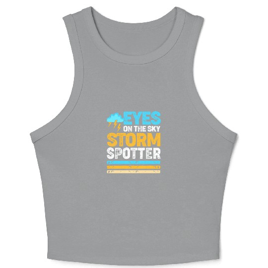 Retro Meteorologist Eyes On The Sky Strom Spotter Crop Tank Top