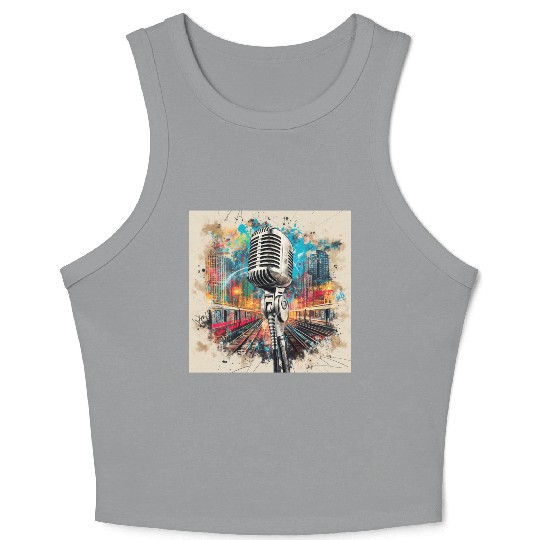NYC Microphone AT Subway Crop Tank Top