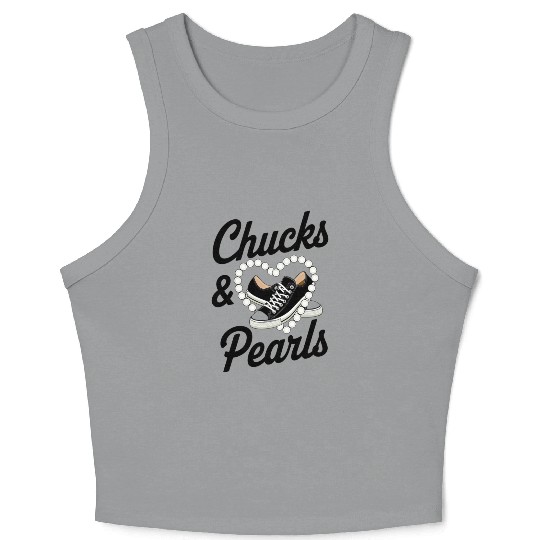 Chucks And Pearls 2024 I'M With Her Kamala 2024 Crop Tank Top