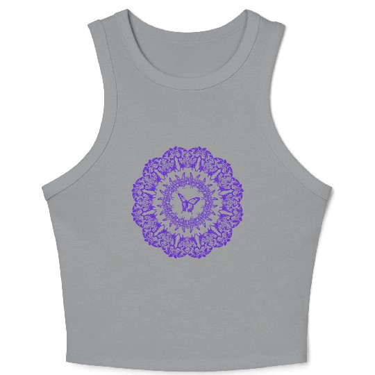 A purple butterfly. Crop Tank Top