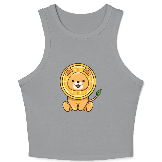 Lion Lemon Design for Lions Lovers Crop Tank Top