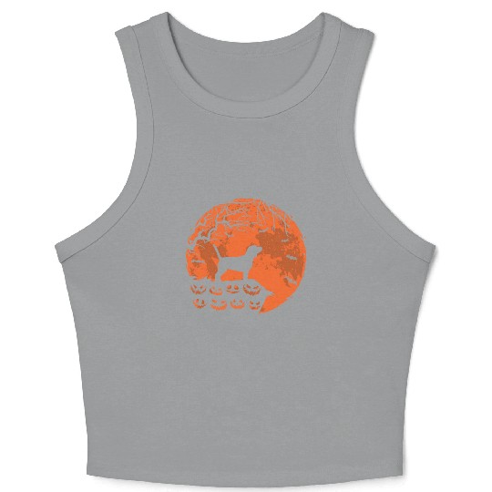 Beagle Dog dogs And Moon Halloween Dog Lover Gift Crop Tank Top