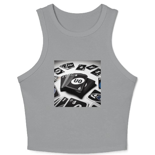 Black Uno Cards Crop Tank Top