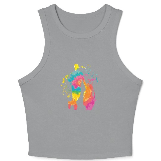 Golfer Colorsplash Kids Miniature Golf Crop Tank Top