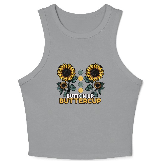 Button Up Buttercup Crop Tank Top