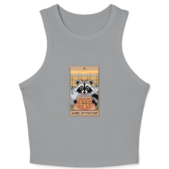 Wheel of Fortune Raccoons Tarot Card Crop Tank Top