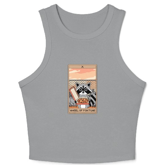 Wheel of Fortune Raccoons Tarot Card Crop Tank Top