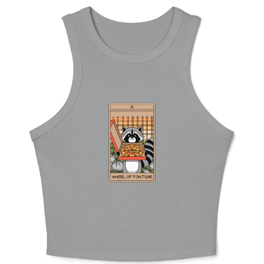 Wheel of Fortune Raccoons Tarot Card Crop Tank Top
