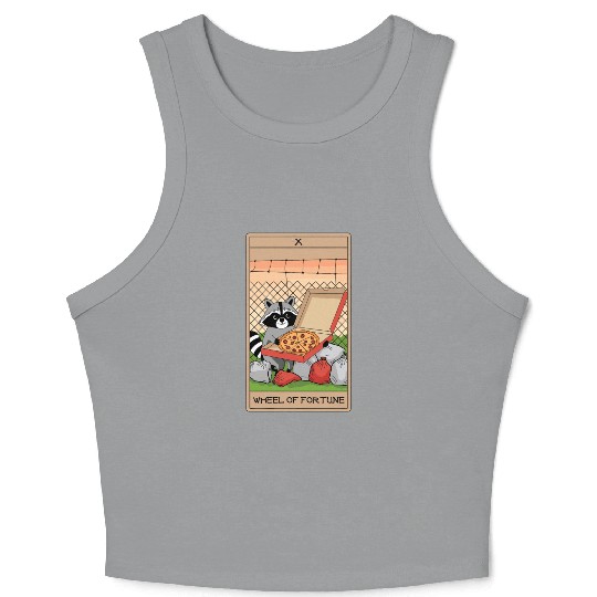 Wheel of Fortune Raccoons Tarot Card Crop Tank Top