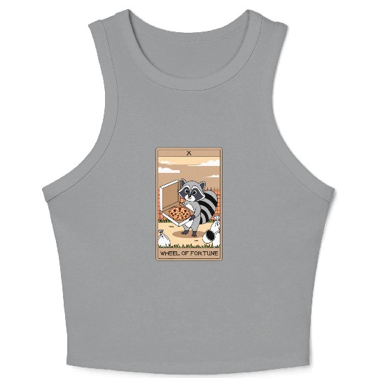 Wheel of Fortune Raccoons Tarot Card Crop Tank Top
