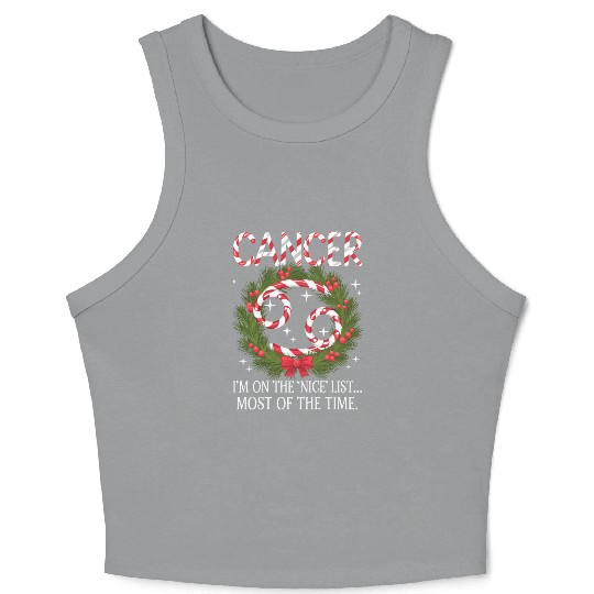 Cancer Zodiac Christmas: Nice List Crop Tank Top