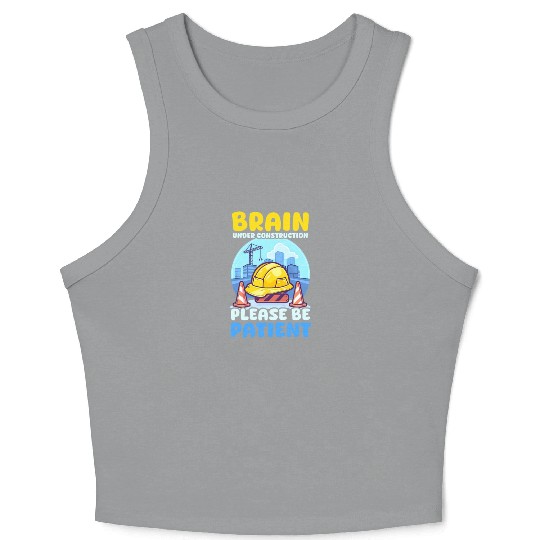 Depression Awareness Brain Under Construction Crop Tank Top
