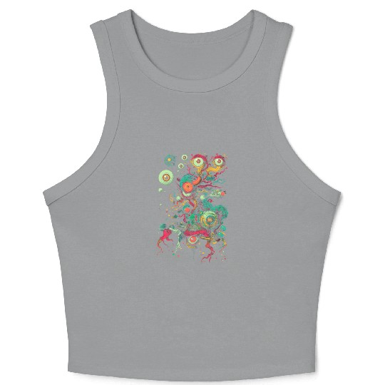 Weirdcore Aesthetic Eyes Eyeball Branches Dreamcor Crop Tank Top