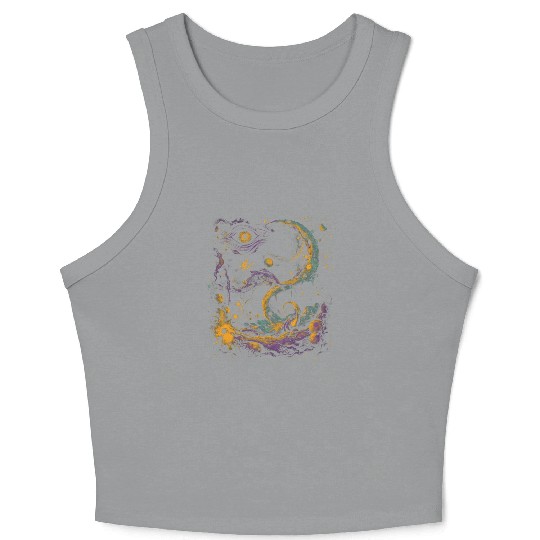 Weirdcore Aesthetic Cosmic Space Dreamcore Creepy Crop Tank Top