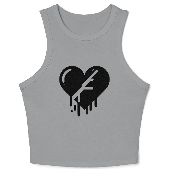 Heart broken hearts vector path15 Crop Tank Top