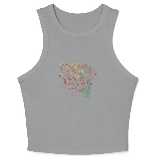 Weirdcore Aesthetic Weird Woman Face Dreamcore Eye Crop Tank Top