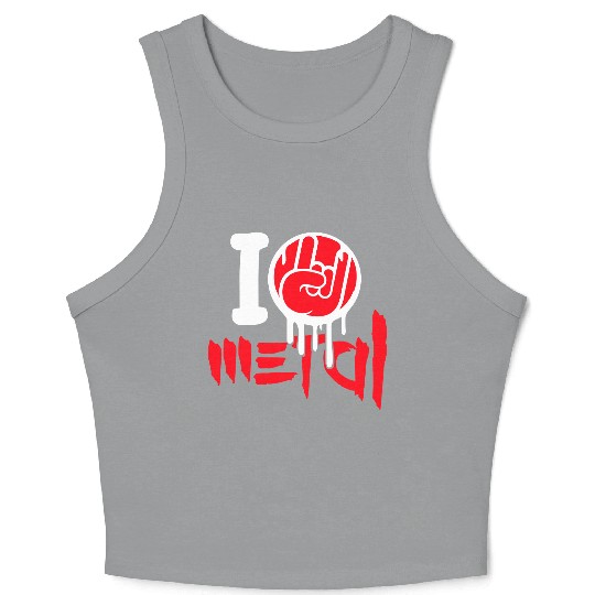 I Love Heavy Metal Hard Rock Music Graffiti Heart Crop Tank Top