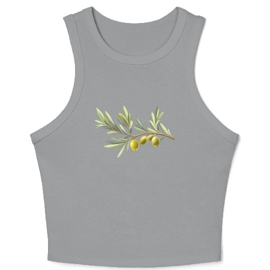 Olive Branch Crop Tank Top