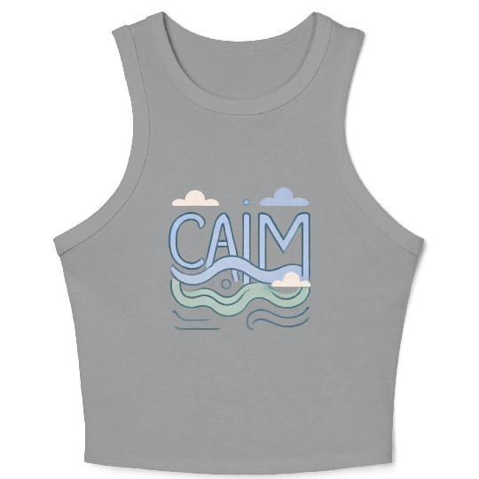 Calm: Peaceful and Minimalist Design Crop Tank Top