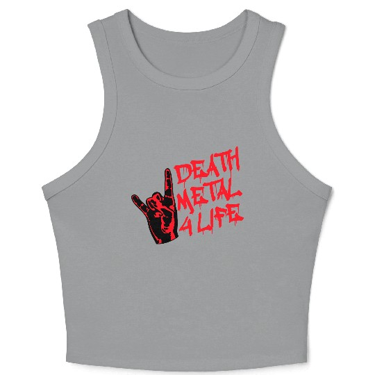 Heavy death metal 4 life hand gesture graffiti fun Crop Tank Top