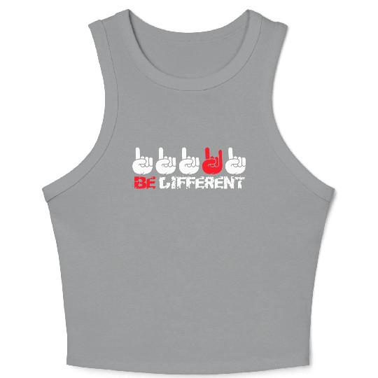 5 Be Different Heavy Metal Hard Rock Hand Gestures Crop Tank Top