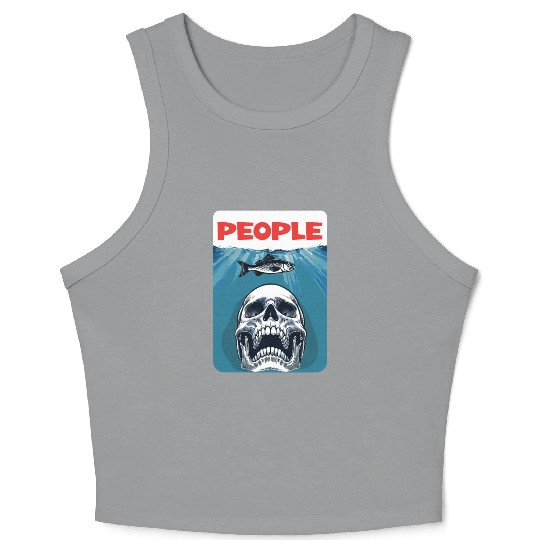 People - enemy - fish - skull Crop Tank Top