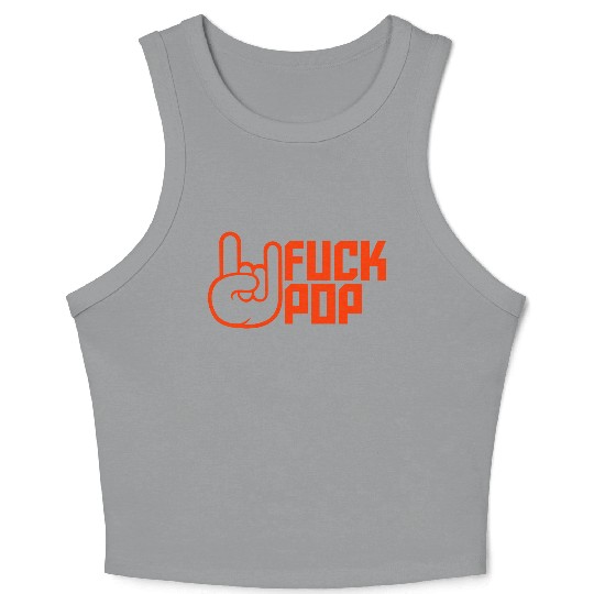 Fuck pop charts music heavy metal fun hand gesture Crop Tank Top