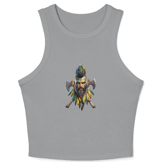 Tribal Viking Warrior Crop Tank Top