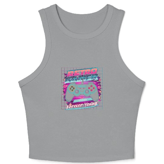 Retro Gamer Forever Young 01 Crop Tank Top