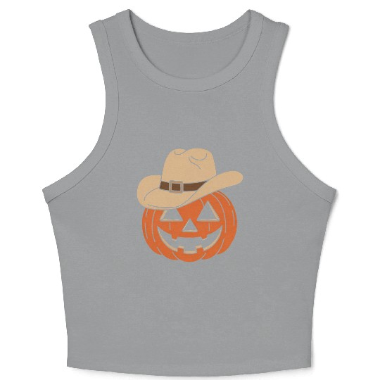 Howdy Pumpkin Halloween Crop Tank Top