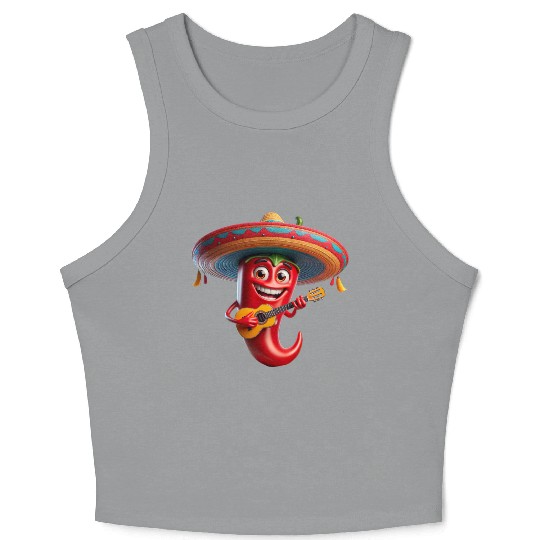 Spicy Mariachi Pepper Crop Tank Top