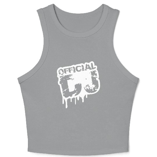 Official DJ Graffiti Spray Drops Music Party Text Crop Tank Top