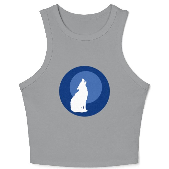 Wolf Moon Nature Vector Crop Tank Top