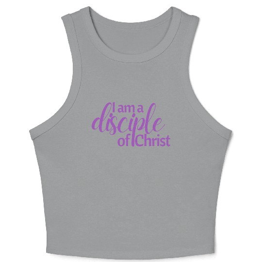 Purple I am a disciple of Christ design Crop Tank Top