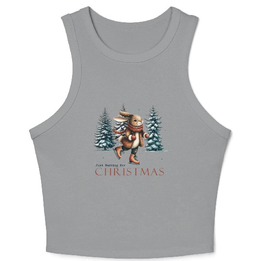 Squirrel Skating: Waiting for Christmas Fun Crop Tank Top