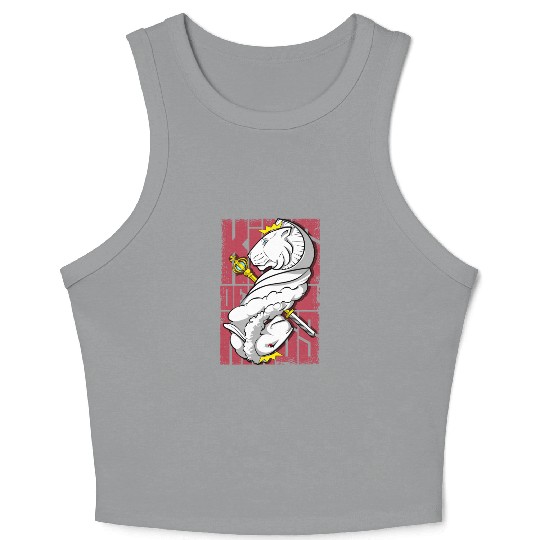 Lion King and the Holy Lamb Christian Art Crop Tank Top