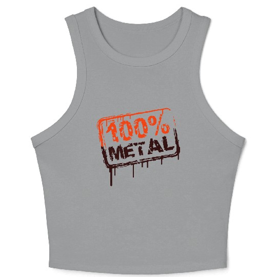 100 % Percent Metal Music Fun Graffiti Drops Stamp Crop Tank Top