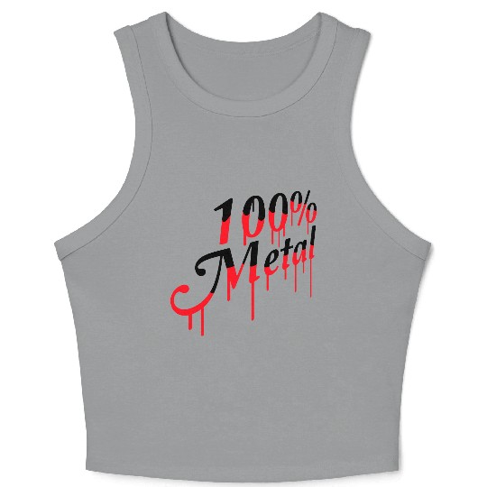 100 % Percent Metal Music Fun Graffiti Drops Stamp Crop Tank Top