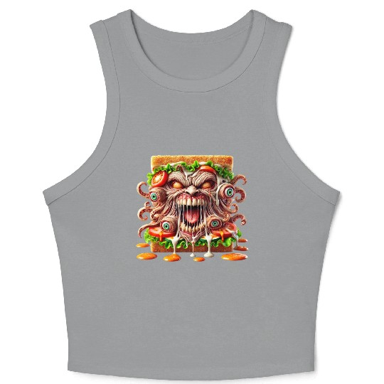Terrifying Monster Sandwich Crop Tank Top