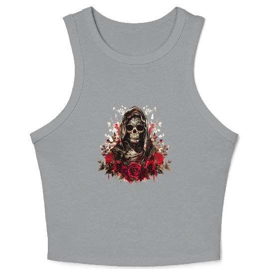 Santa Muerte Folk Saint Crop Tank Top
