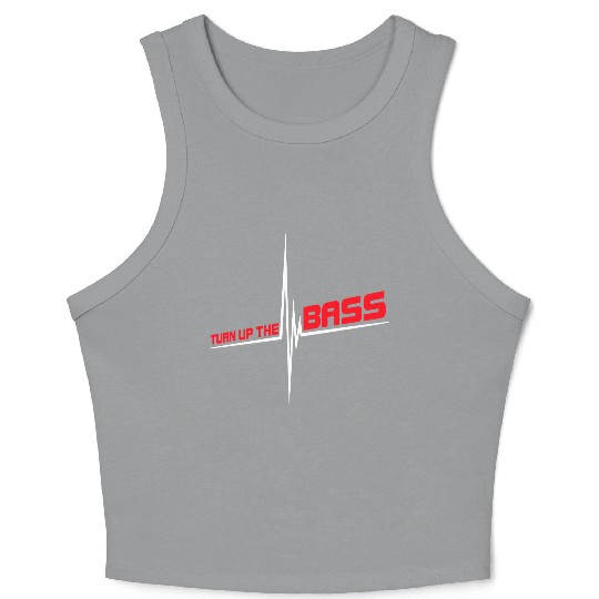 Turn Up The Bass Loud Pulse Heartbeat Frequency DJ Crop Tank Top