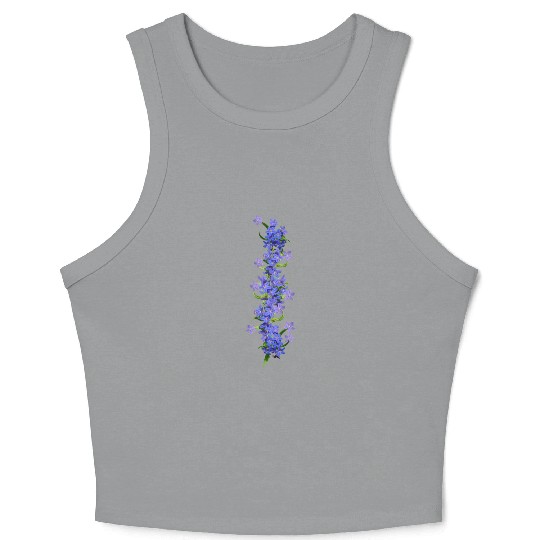 evergreen blue flowers blue blooms Crop Tank Top
