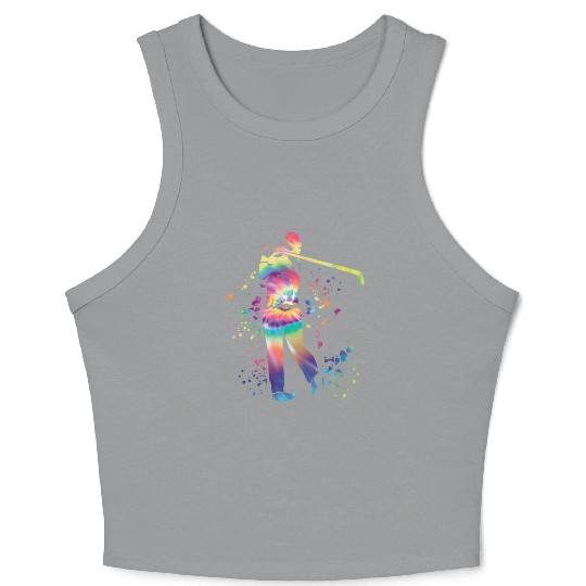 Golfer Colorsplash Kids Miniature Golf Crop Tank Top