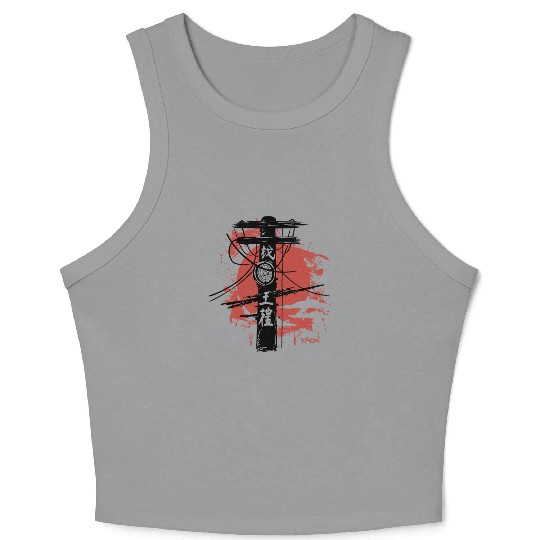 Japanese Electricity Pylon Crop Tank Top