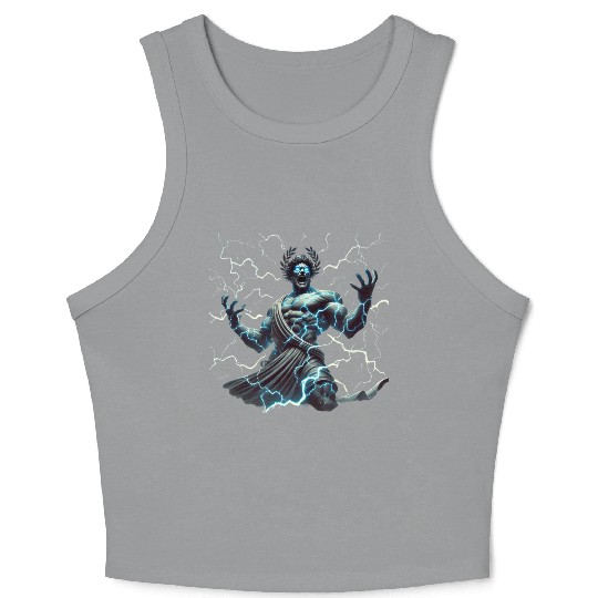 Ancient Greek gods & lightning Crop Tank Top
